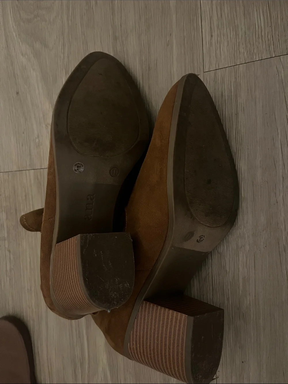 A.N.A Suede Ankle Boots in Brown - Women's Fashion Booties